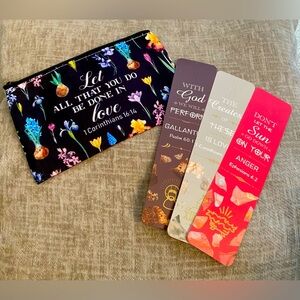 New Christian Inspirational Pencil Pouch & Bookmarks Bundle